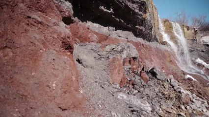 Cowley Lake Waterfall and Rock Shelter