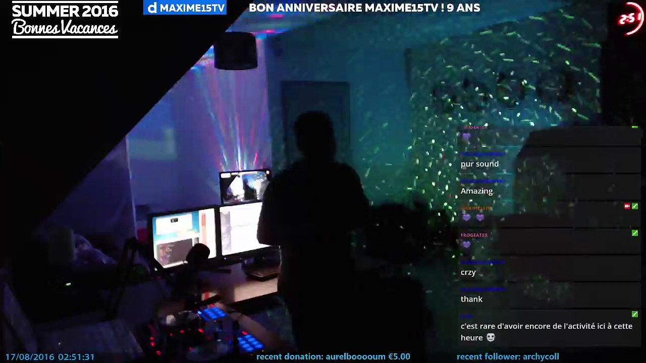 Suite Mix Anniversaire 16/08/2016 02h/04h avec Maxime Vs. Maxlel