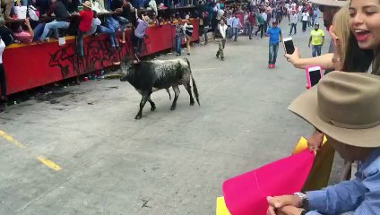 Hombre es embestido por un toro en la Huamantlada 2016
