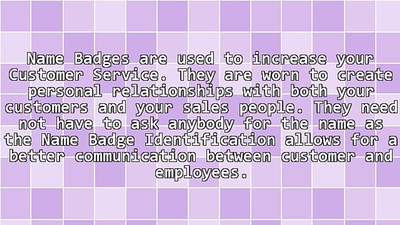 Why Name Badges?