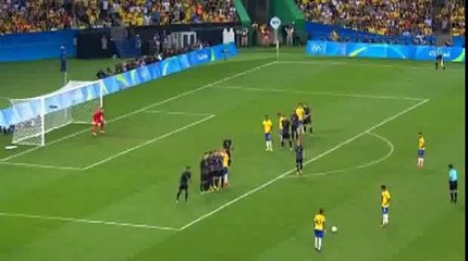 Neymar Amazing Freekick Goal - Brazil vs Germany 1-0 Final 20 8 2016