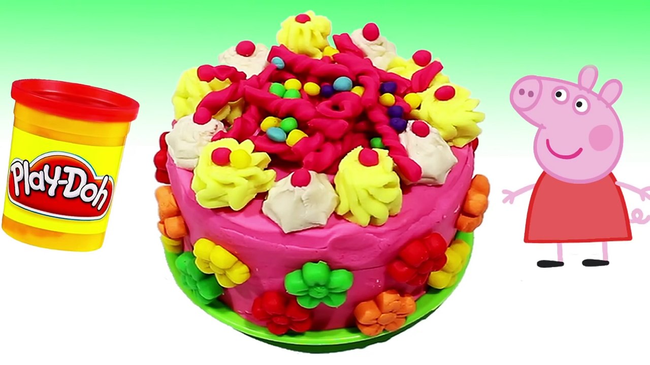Play Doh Cake - Create colorful birthday cakes along peppa pig español toys