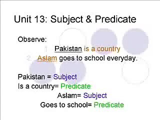 Subject & Predicate -13 AtoZ of English 13
