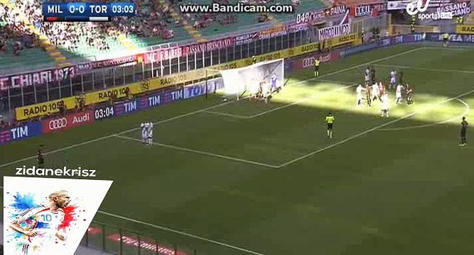 Giacomo Bonaventura Free Kick Chance - AC Milan vs Torino - Serie A - 21/08/2016