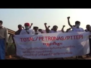 Hundreds join protest against big oil and gas in Kanbauk