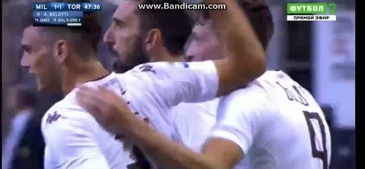 1-1 Andrea Belotti Goal - Milan 1-0 Torino - 21-08-2016