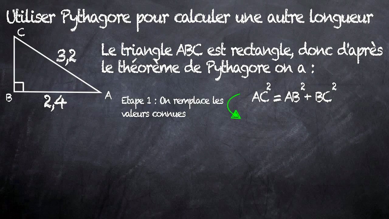 3ème Pythagore Calculer une longueur avec Pythagore