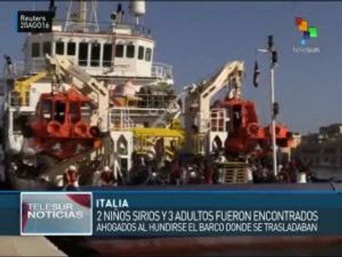 Italia: 2 niños y 3 adultos sirios mueren al hundirse embarcación