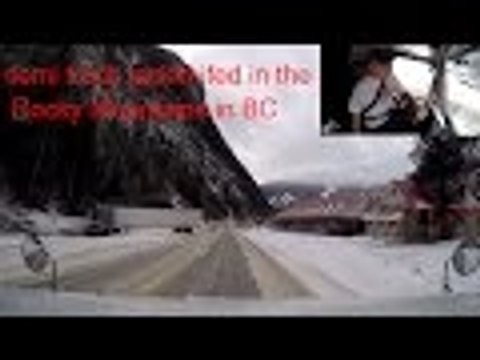 Trucker Rudi 12/18/15 semi truck jackknifed in the Rocky Mountains in BC