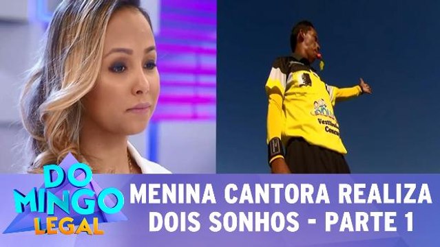 Menina cantora realiza dois sonhos no Domingo Legal - Parte 1