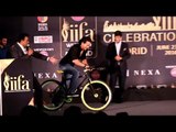 Tiger Shroff Riding A CYCLE On Stage At IIFA Awards 2016 Madrid Press Conference