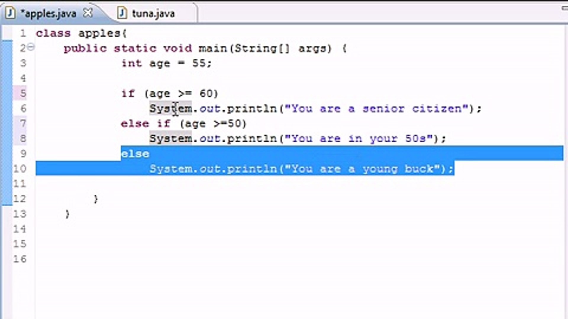 Java Programming Tutorial - 19 - else if Statement
