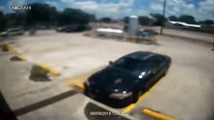 Shocking moment plane crash lands onto a car, taking three p