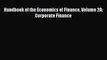 PDF Handbook of the Economics of Finance Volume 2A: Corporate Finance Free Books