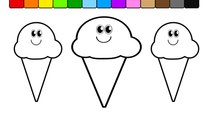 Learn Color for Kids and Color this ice cream coloring pages