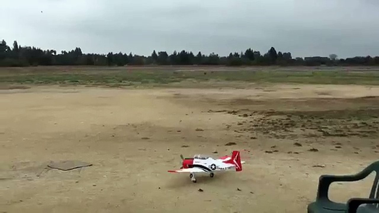 My e-flite T-28 1.2M taking off