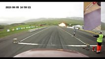 Plane crashes into race track in Iceland and explodes