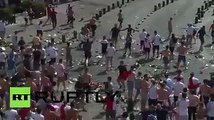 England football fans clashed with the French Police in Marseille