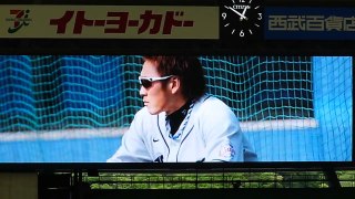 5月29日　埼玉西武ライオンズ　試合前の片岡選手の映像。