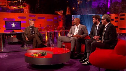 Dwayne The Rock Johnson Reacts To Seth Rogen s Fancy Dress Outfit - The Graham Norton Show