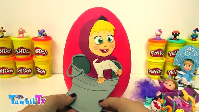 Maşa ile Koca Ayı 2 Sürpriz Yumurta Oyun Hamuru - Maşa Oyuncakları MLP Şirinler LPS Cicibiciler