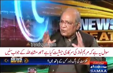 What is the official designation of Mariam Nawaz? Mushahid Ullah couldn't answer