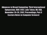 Read Advances in Visual Computing: Third International Symposium ISVC 2007 Lake Tahoe NV USA