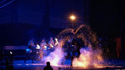 Performers play with fire at Kiev Fire Fest in Ukraine