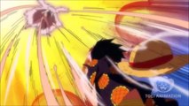 Luffy Destroys Doflamingos Clone RED HAWK HD 1080p - One Piece