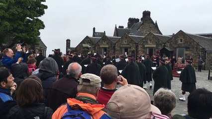 Marching band at Edinburgh Castle plays "Scotland The Brave"