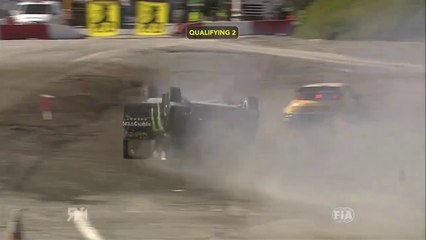 Rallycross RX Norway 2016 Q2 Start Liam Doran Big Crash