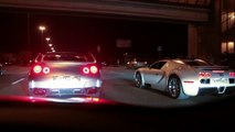 [4k] RACE Nissan GTR Alpha 12 vs Bugatti Veyron Vitesse 1200 HP Highspeed Oval SHORT VERSI