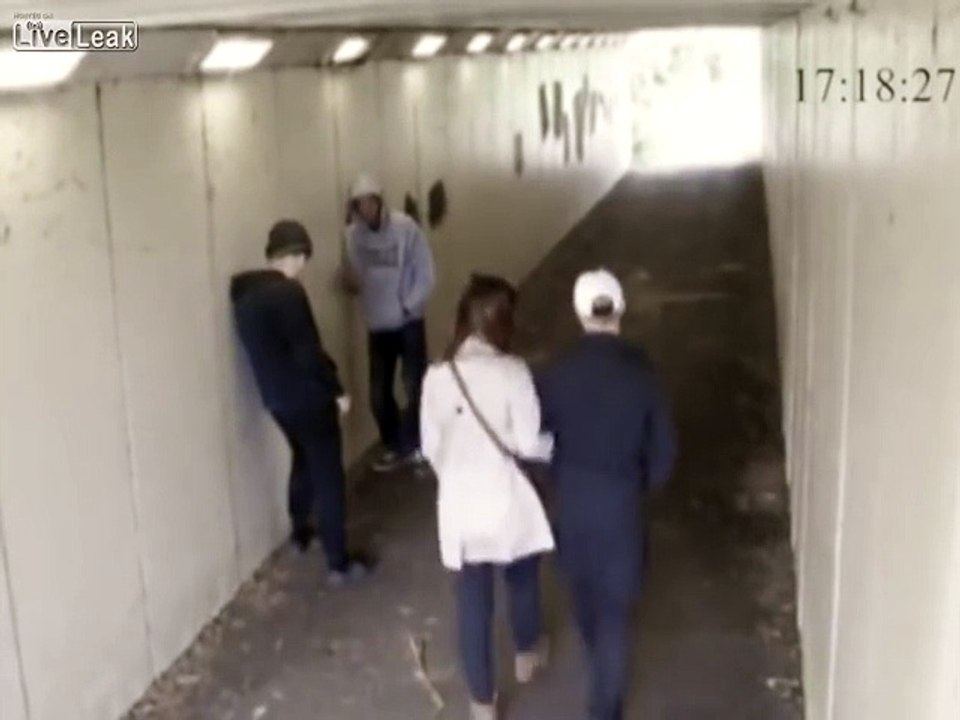 (CCTV) two chavs pick on boxers girlfriend and get brutally KO'd!