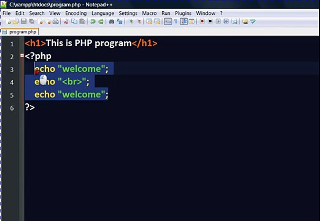 004 Basic Introduction of PHP - Embed HTML -  Part 4  urdu