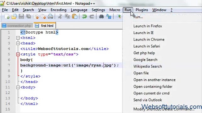 18 - How to add background images to html document - HTML-CSS Video Tutorial in-NSK