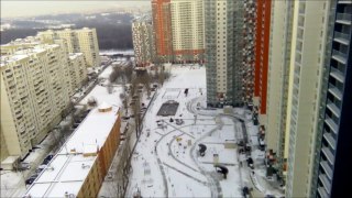 Панорамный вид с 25 этажа корпуса В в сторону центра Москвы с ЖК Лайф Митинская