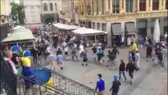 Clash Between German And Ukrainian Hooligans!