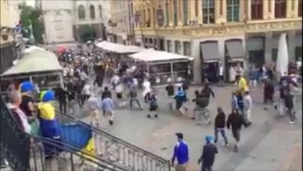 Clash Between German And Ukrainian Hooligans!
