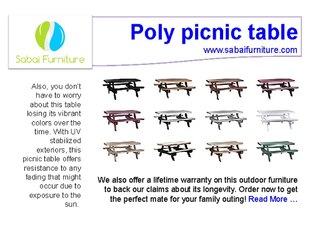 Poly picnic table