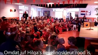 Juf Hilga (Anne Frankschool) 25 jaar bij het onderwijs.