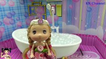 Đồ chơi trẻ em Bé Na Búp bê Chibi tắm với Búp bê ông địa Baby Doll bath time how to bath Kids toys