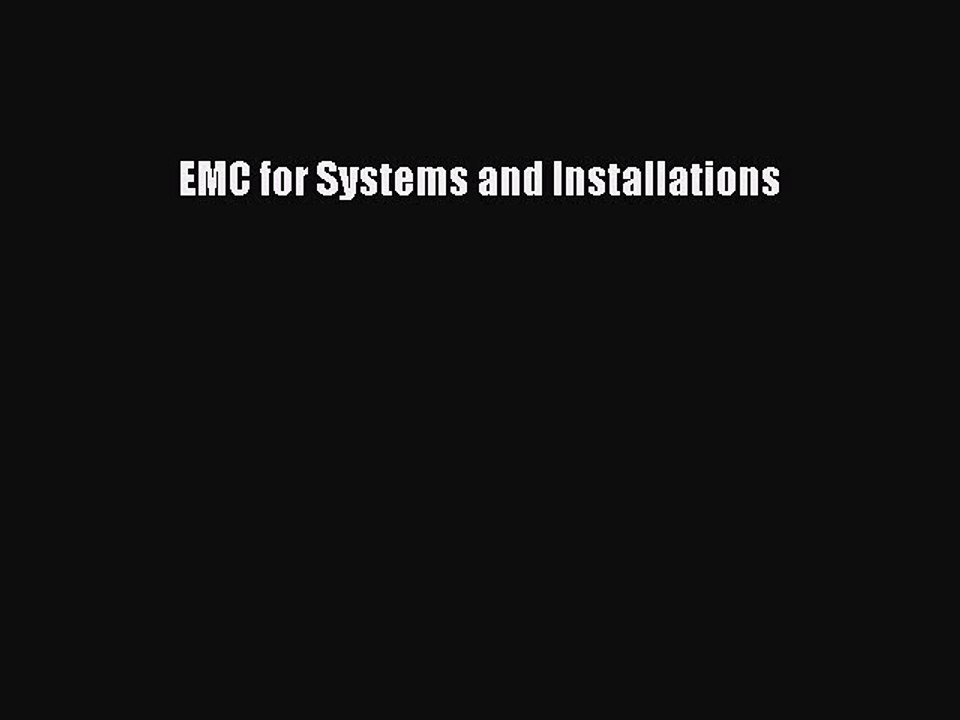 Download EMC for Systems and Installations PDF Online