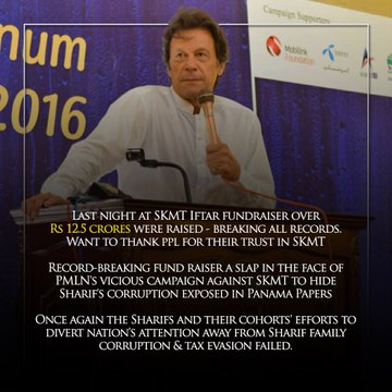 Shaukat Khanum Raised 12.5 Corors, Thank You Khawaja Asif