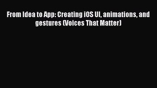 Download From Idea to App: Creating iOS UI animations and gestures (Voices That Matter) PDF