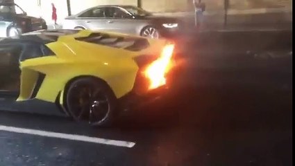 Lamborghini Aventador Catches Fire