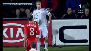 27. - 29.  minúta kvalifikačného zápasu Slovensko - Rusko