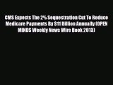 Read CMS Expects The 2% Sequestration Cut To Reduce Medicare Payments By $11 Billion Annually