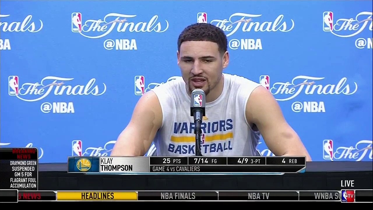 Klay Thompson on Draymond Green's Game 5 Suspension  Cavaliers vs Warriors  2016 NBA Finals