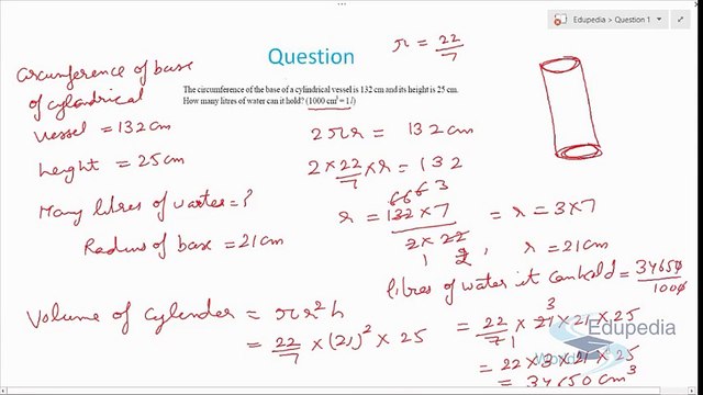 Questions Related to Volume of a Cylinder (Part-1)