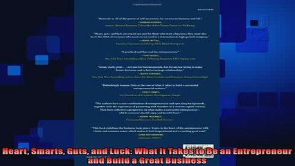 READ book  Heart Smarts Guts and Luck What It Takes to Be an Entrepreneur and Build a Great Business  FREE BOOOK ONLINE